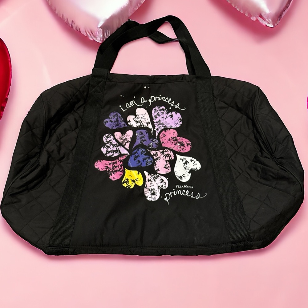 Vera Wang Princess duffel bag black Purple Hearts travel bag